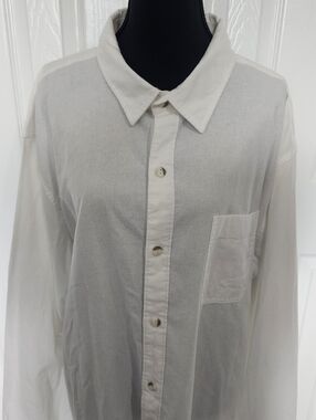 Men's Even Tide Size XXL Long Sleeve Button Down Shirt White